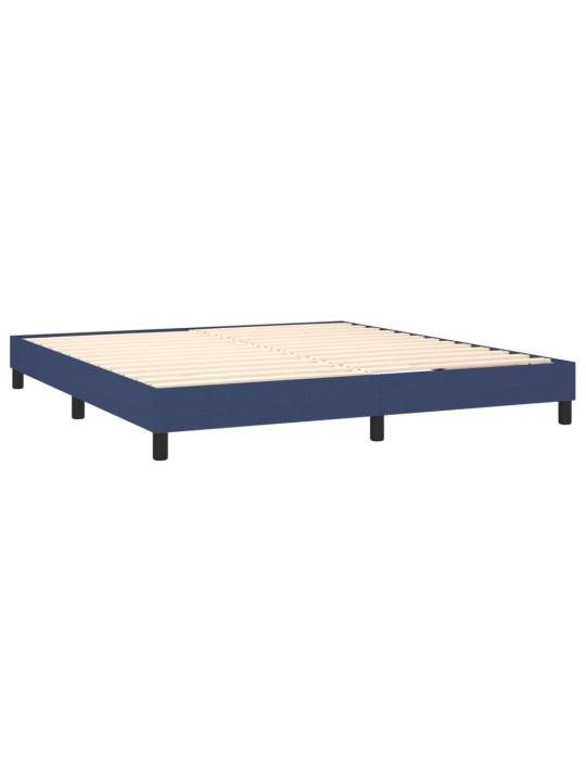 Box spring postel s matrací a LED modrá 160x200 cm textil
