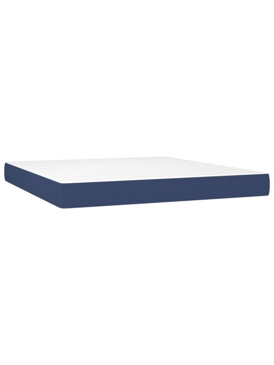 Box spring postel s matrací a LED modrá 160x200 cm textil