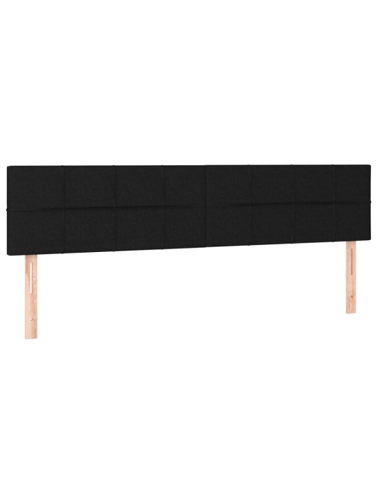 Box spring postel s matrací a LED černá 180x200 cm textil