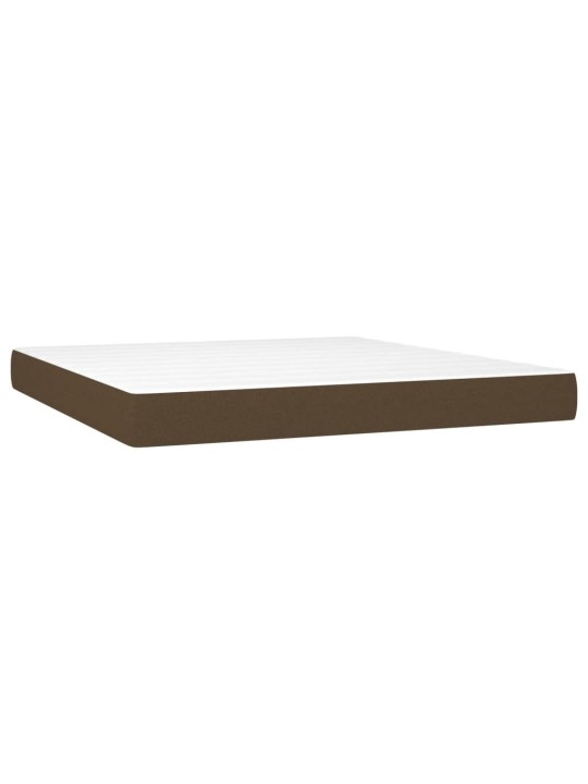Box spring postel s matrací a LED tmavě hnědá 180x200 cm textil