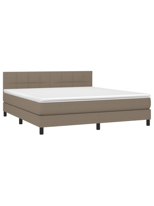 Box spring postel s matrací a LED taupe 180x200 cm textil