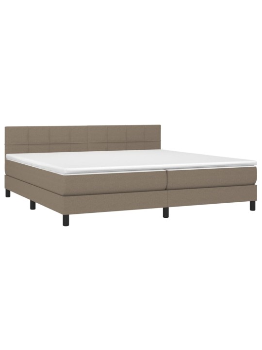Box spring postel s matrací a LED taupe 200x200 cm textil