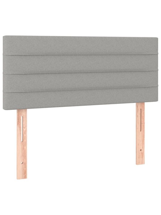 Box spring postel s matrací a LED světle šedá 100x200 cm textil