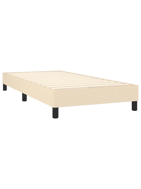 Box spring postel s matrací a LED krémová 100x200 cm textil