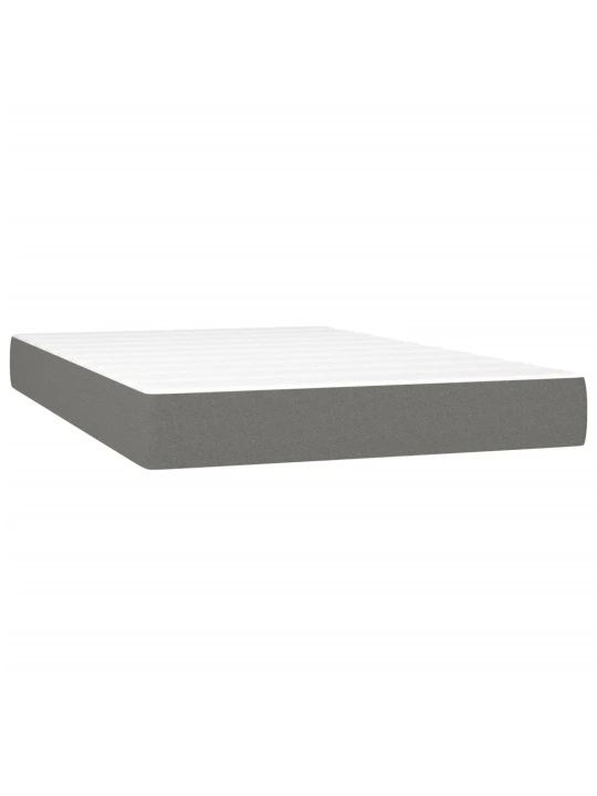 Box spring postel s matrací a LED tmavě šedá 120x200 cm textil