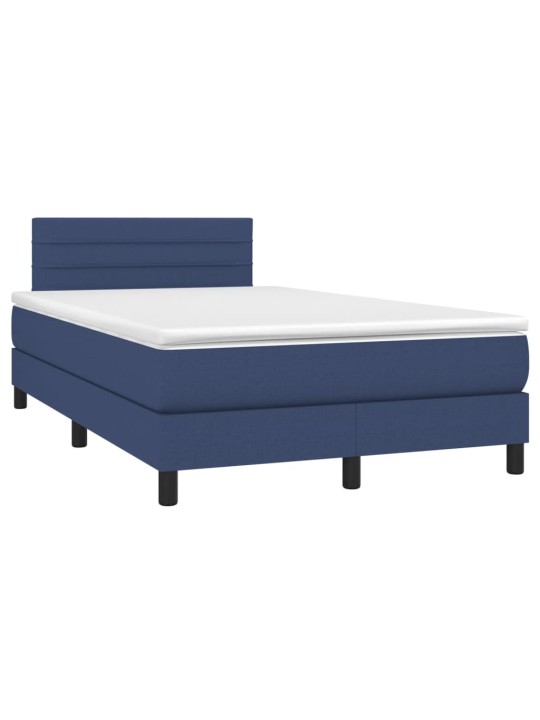 Box spring postel s matrací a LED modrá 120 x 200 cm textil