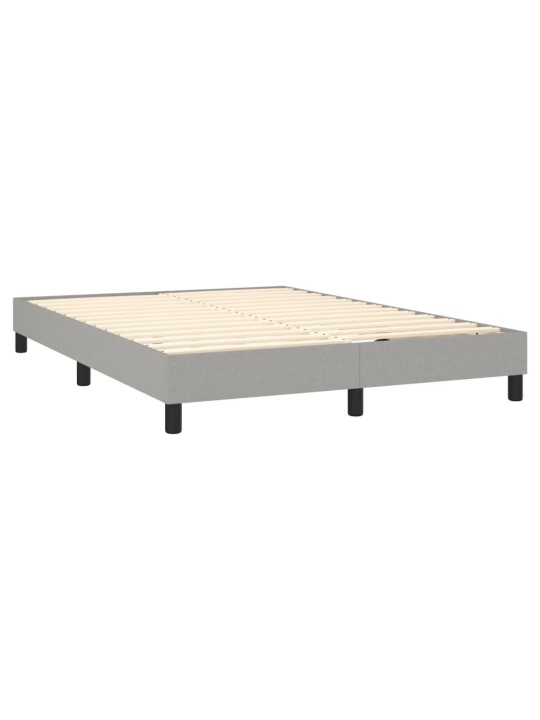 Box spring postel s matrací a LED světle šedá 140x190 cm textil