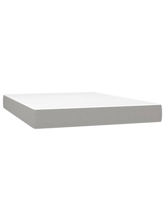 Box spring postel s matrací a LED světle šedá 140x190 cm textil
