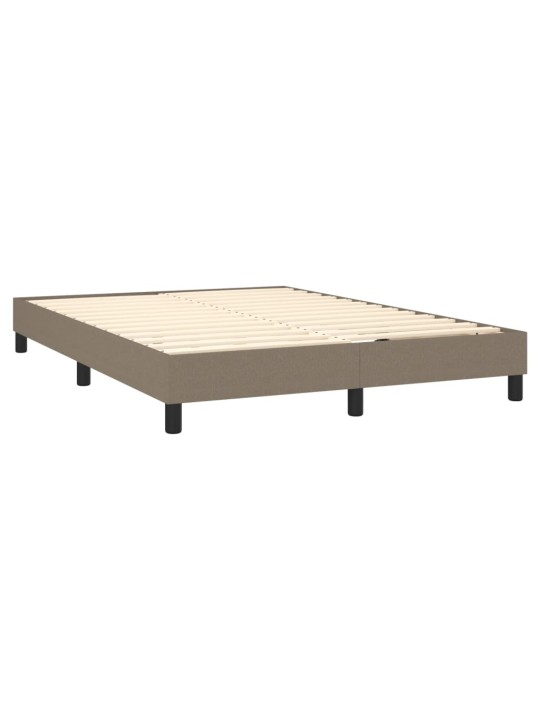 Box spring postel s matrací a LED taupe 140x190 cm textil