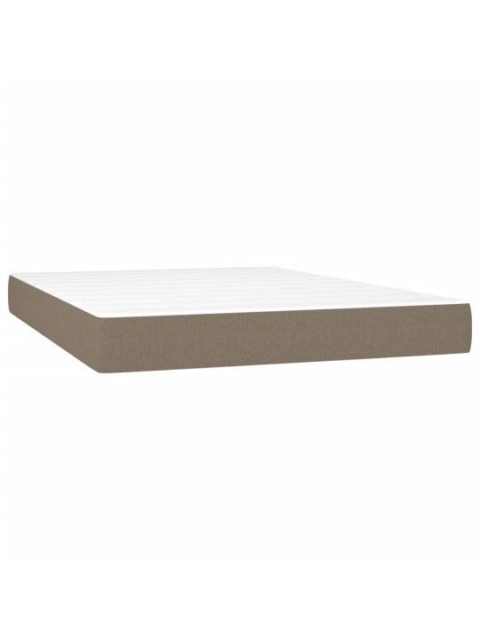 Box spring postel s matrací a LED taupe 140x190 cm textil