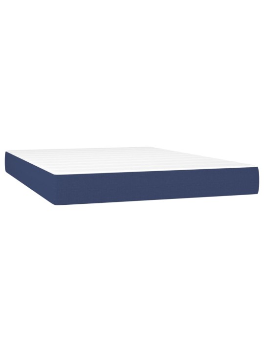 Box spring postel s matrací a LED modrá 140x190 cm textil