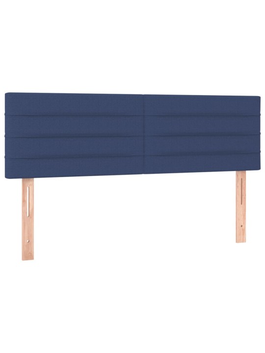 Box spring postel s matrací a LED modrá 140x190 cm textil