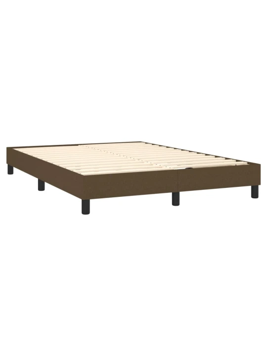 Box spring postel s matrací a LED tmavě hnědá 140x200 cm textil