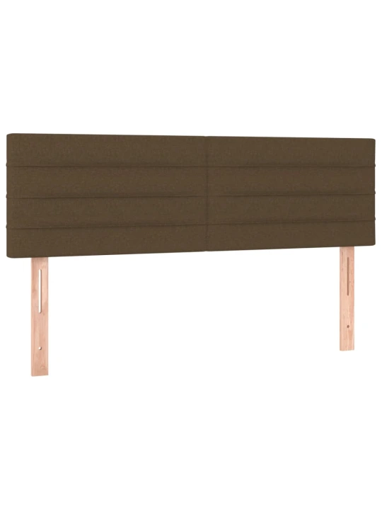 Box spring postel s matrací a LED tmavě hnědá 140x200 cm textil