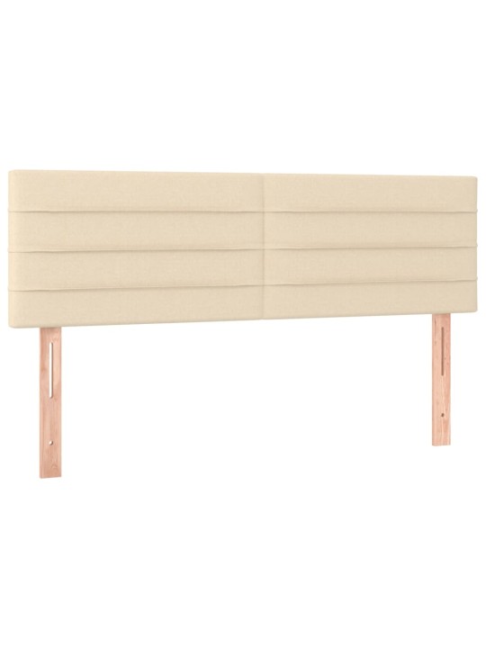 Box spring postel s matrací a LED krémová 140x200 cm textil