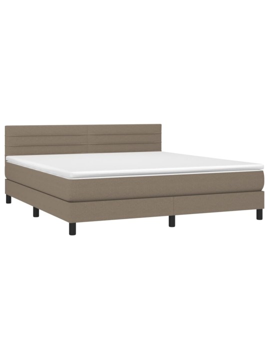 Box spring postel s matrací a led taupe 160x200 cm textil