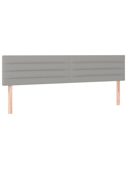 Box spring postel s matrací a LED světle šedá 180x200 cm textil