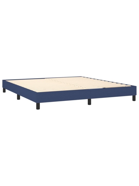 Box spring postel s matrací a LED modrá 180x200 cm textil