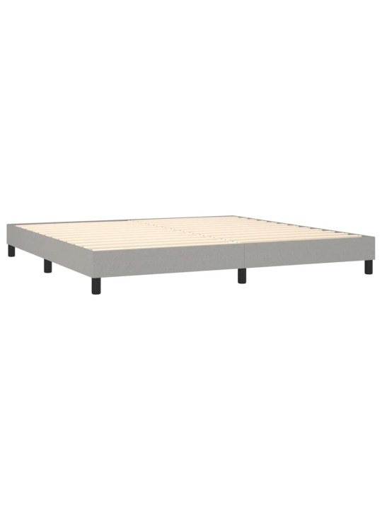 Box spring postel s matrací a LED světle šedá 200x200 cm textil