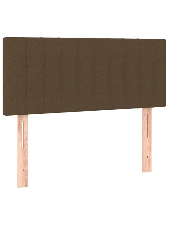 Box spring postel s matrací a LED tmavě hnědá 90x190 cm textil