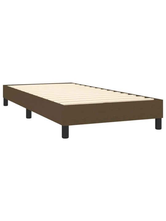 Box spring postel s matrací a LED tmavě hnědá 90x200 cm textil