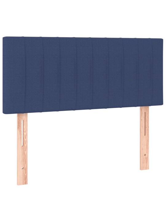 Box spring postel s matrací a LED modrá 90x200 cm textil