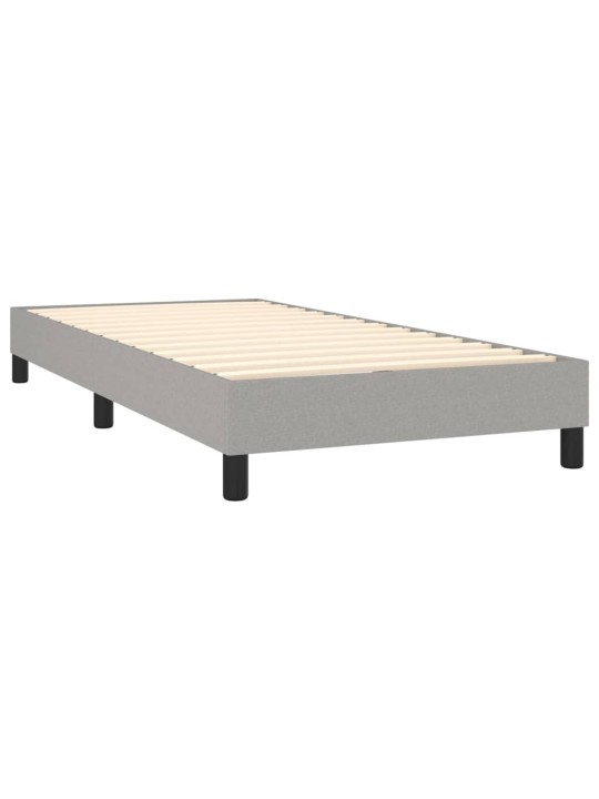 Box spring postel s matrací a LED světle šedá 100x200 cm textil