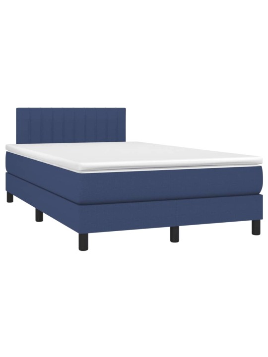 Box spring postel s matrací a LED modrá 120 x 200 cm textil