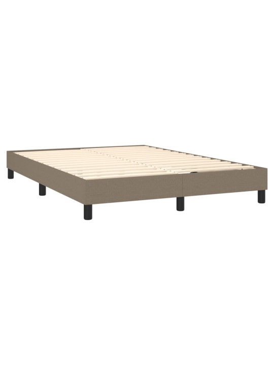 Box spring postel s matrací a LED taupe 140x200 cm textil