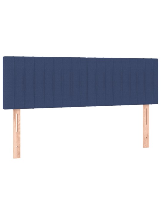 Box spring postel s matrací a LED modrá 140x200 cm textil