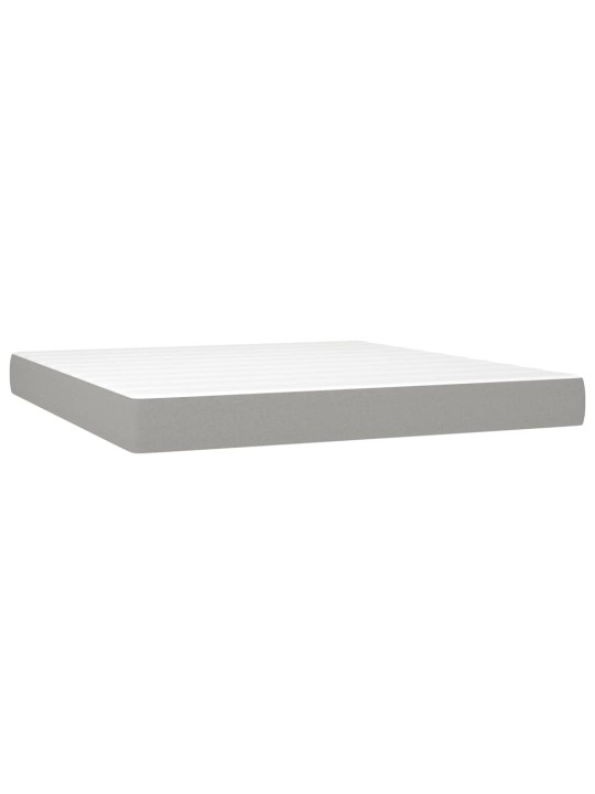 Box spring postel s matrací a LED světle šedá 160x200 cm textil
