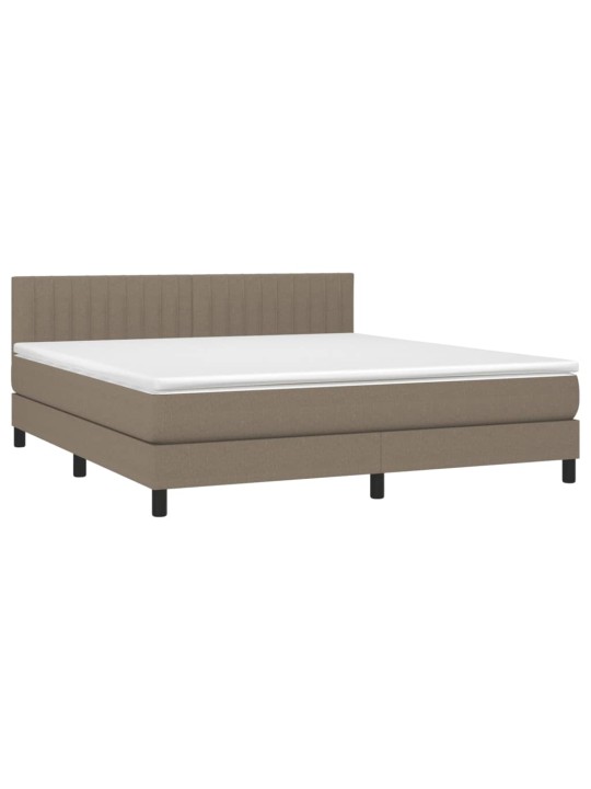 Box spring postel s matrací a LED taupe 180x200 cm textil