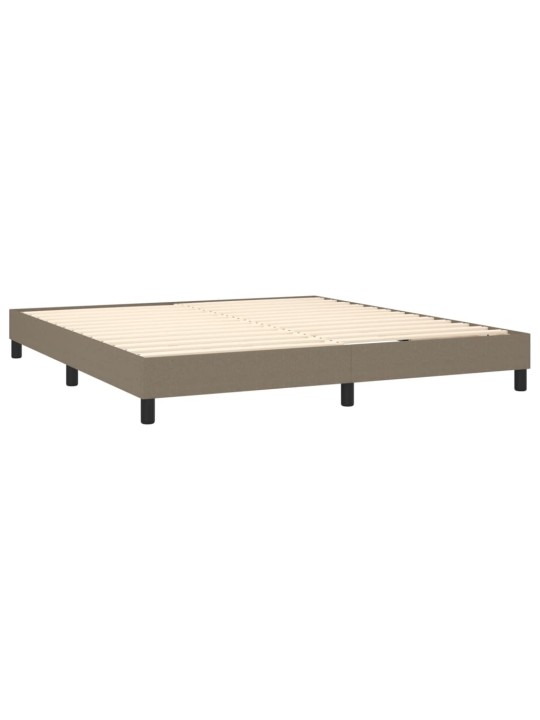Box spring postel s matrací a LED taupe 180x200 cm textil