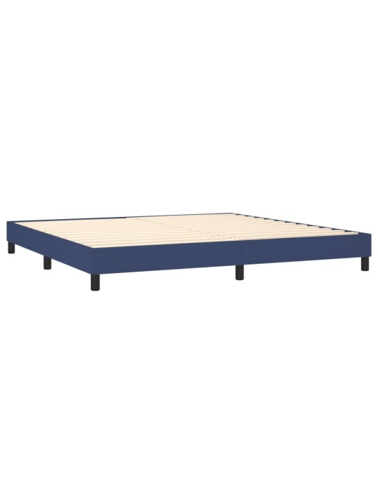 Box spring postel s matrací a LED modrá 200x200 cm textil