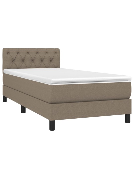 Box spring postel s matrací a led taupe 80 x 200 cm textil