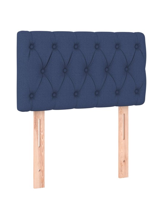 Box spring postel s matrací a LED modrá 80 x 200 cm textil