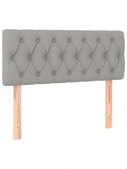 Box spring postel s matrací a LED světle šedá 90x190 cm textil