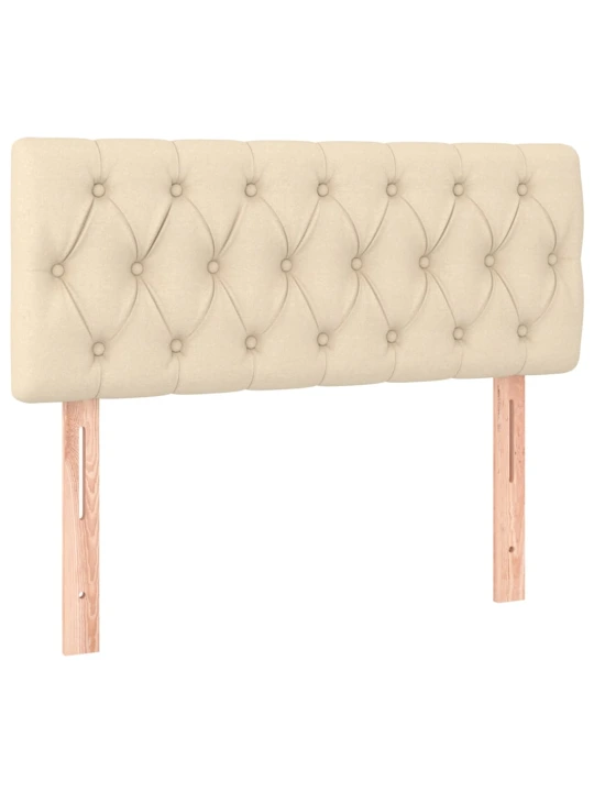 Box spring postel s matrací a LED krémová 90x190 cm textil