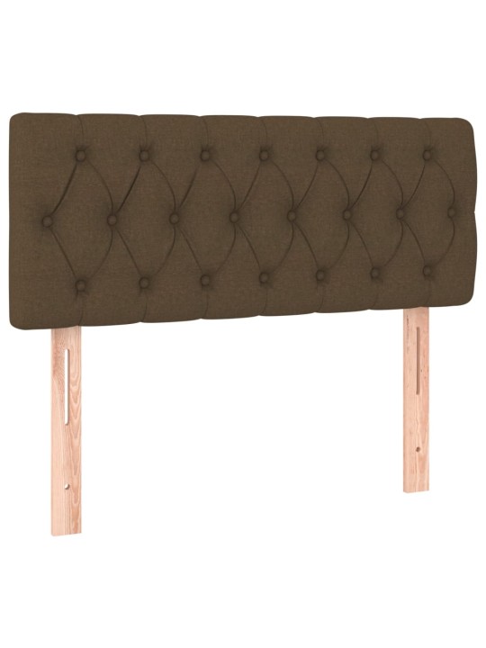 Box spring postel s matrací a LED tmavě hnědá 90x200 cm textil