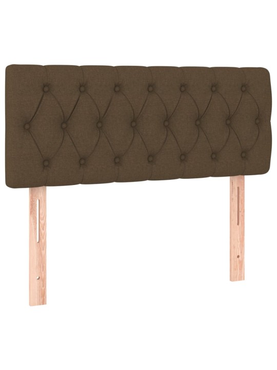 Box spring postel s matrací a LED tmavě hnědá 100x200 cm textil