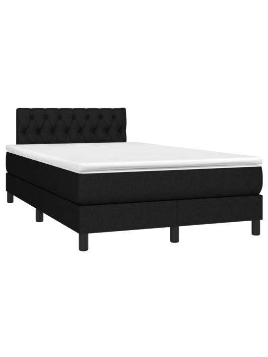 Box spring postel s matrací a LED černá 120 x 200 cm textil