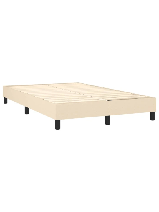 Box spring postel s matrací a LED krémová 120 x 200 cm textil