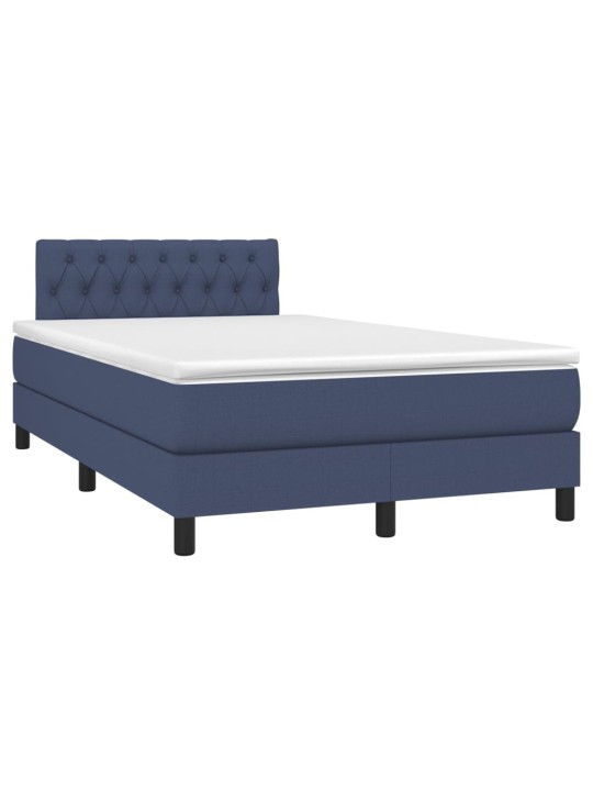 Box spring postel s matrací a LED modrá 120 x 200 cm textil