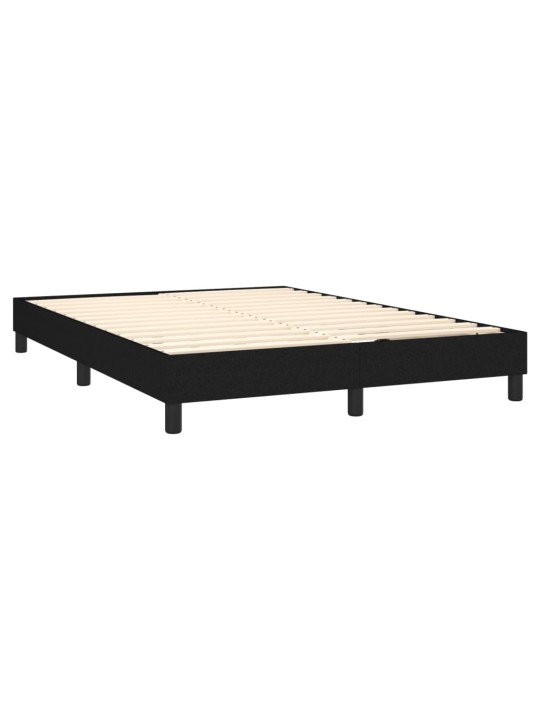 Box spring postel s matrací a LED černá 140x190 cm textil
