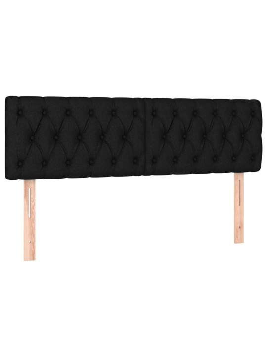 Box spring postel s matrací a LED černá 140x190 cm textil