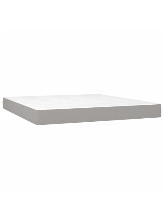 Box spring postel s matrací a LED světle šedá 160x200 cm textil
