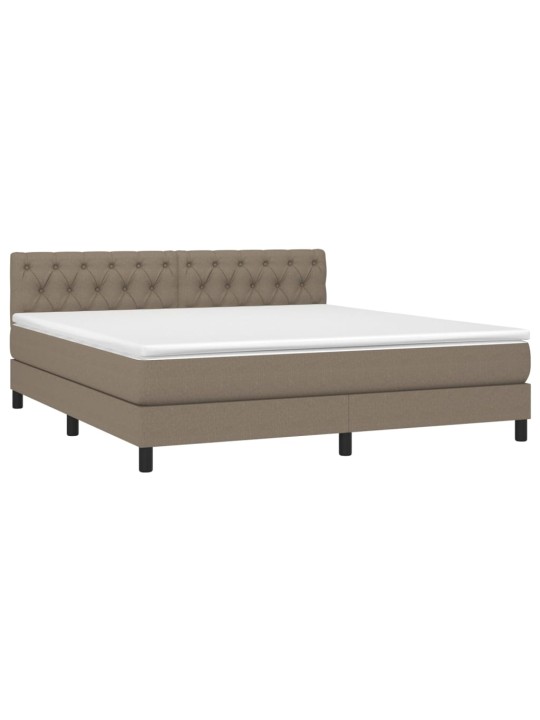 Box spring postel s matrací a led taupe 160x200 cm textil