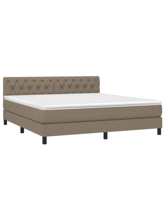 Box spring postel s matrací a led taupe 160x200 cm textil