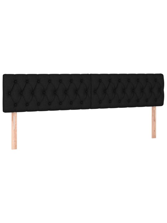 Box spring postel s matrací a LED černá 200x200 cm textil