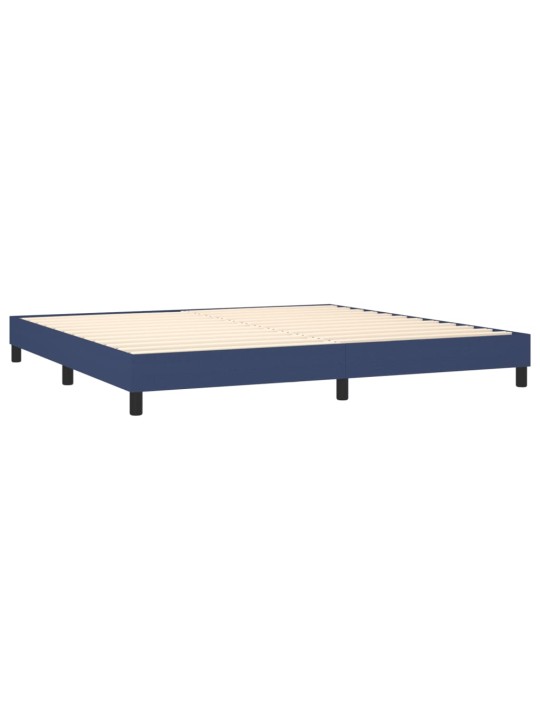 Box spring postel s matrací a LED modrá 200x200 cm textil